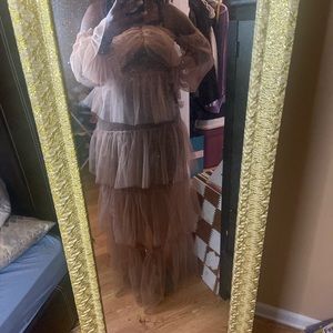 Kikiriki Plum evening fluffy dress 

Size: S